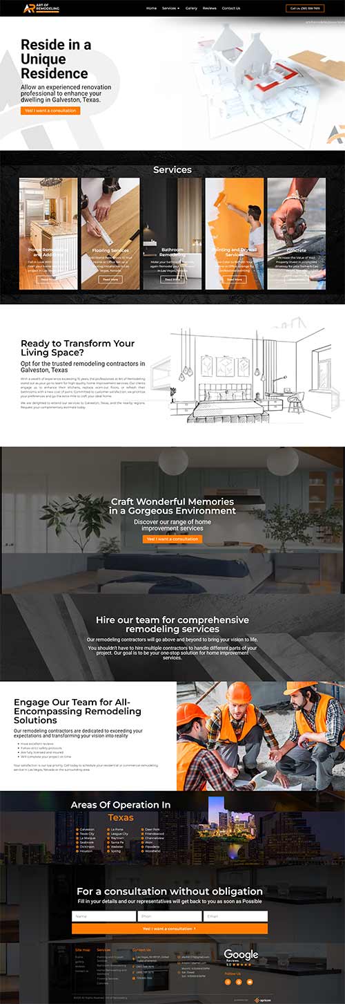 Art Of Remodeling, Texas, החלק העליון של הדף