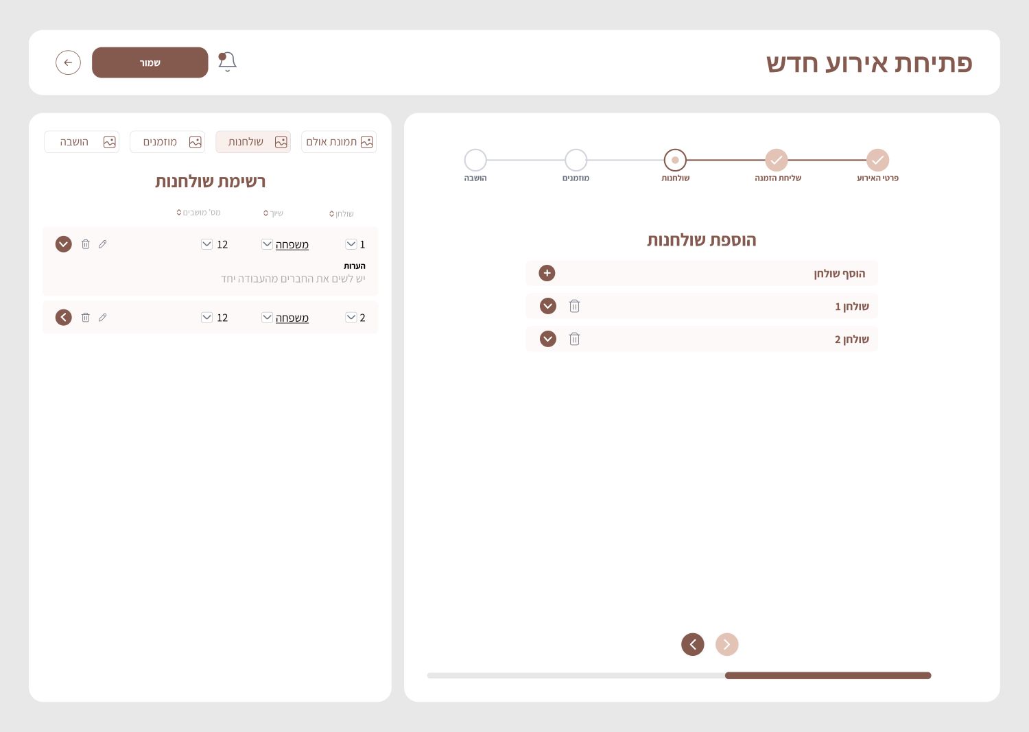 רשימת שולחנות